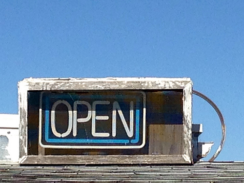 open sign